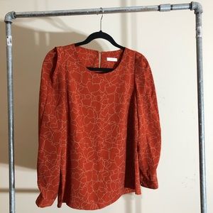 Circle Brand Blouse with Heart Print